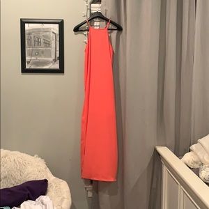 coral long dress